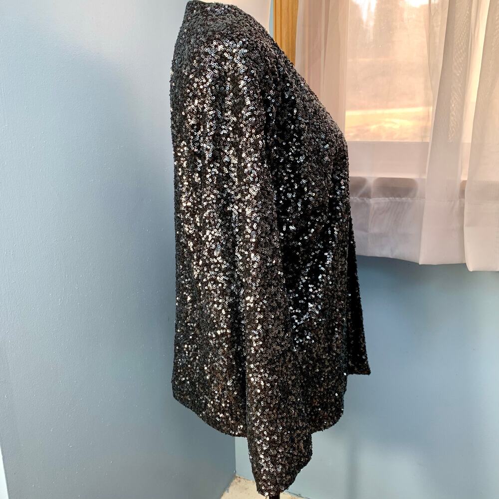 Gap Sequin Kimono Style Open Front Jacket Size Me… - image 6